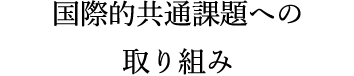 国際的共通課題への取り組み